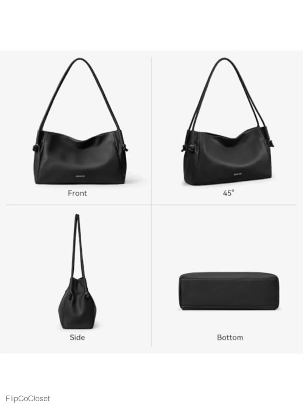 Pebbled Vegan Leather Hobo Shoulder Bag Soft Lightweight Purse
